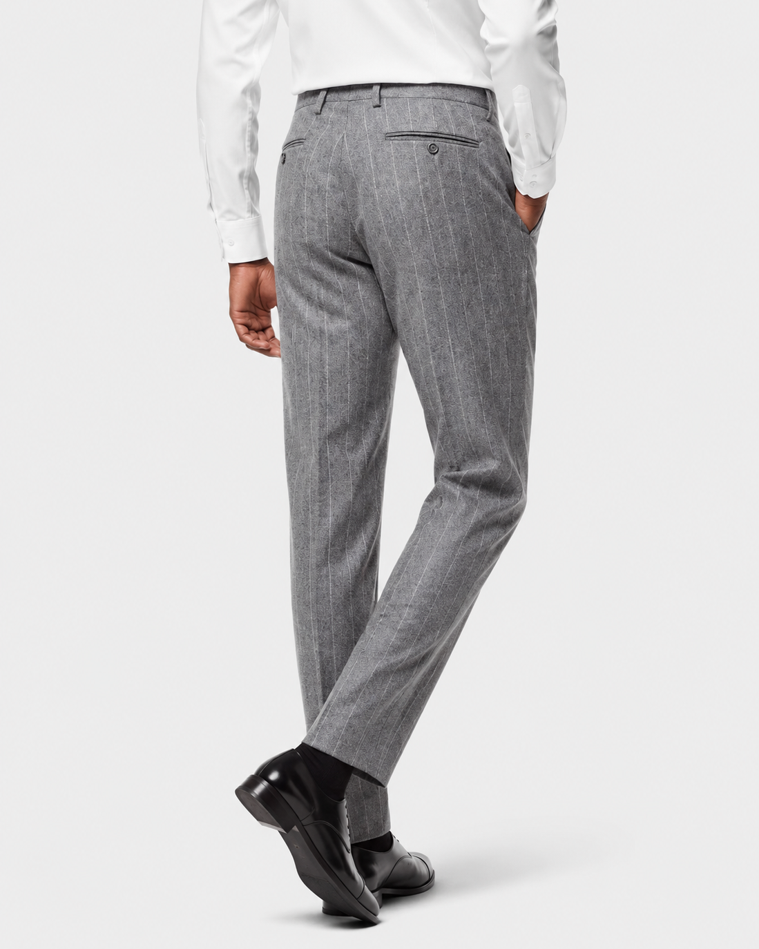 Hawes & Curtis Tailored Fit Grey Stripe 1913 Suit - Double Breasted