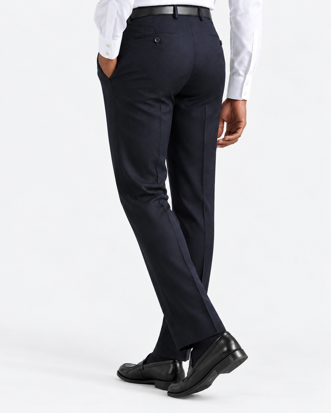 Charles Tyrwhitt Italian Flannel Pleat Front Suit Trousers - Navy