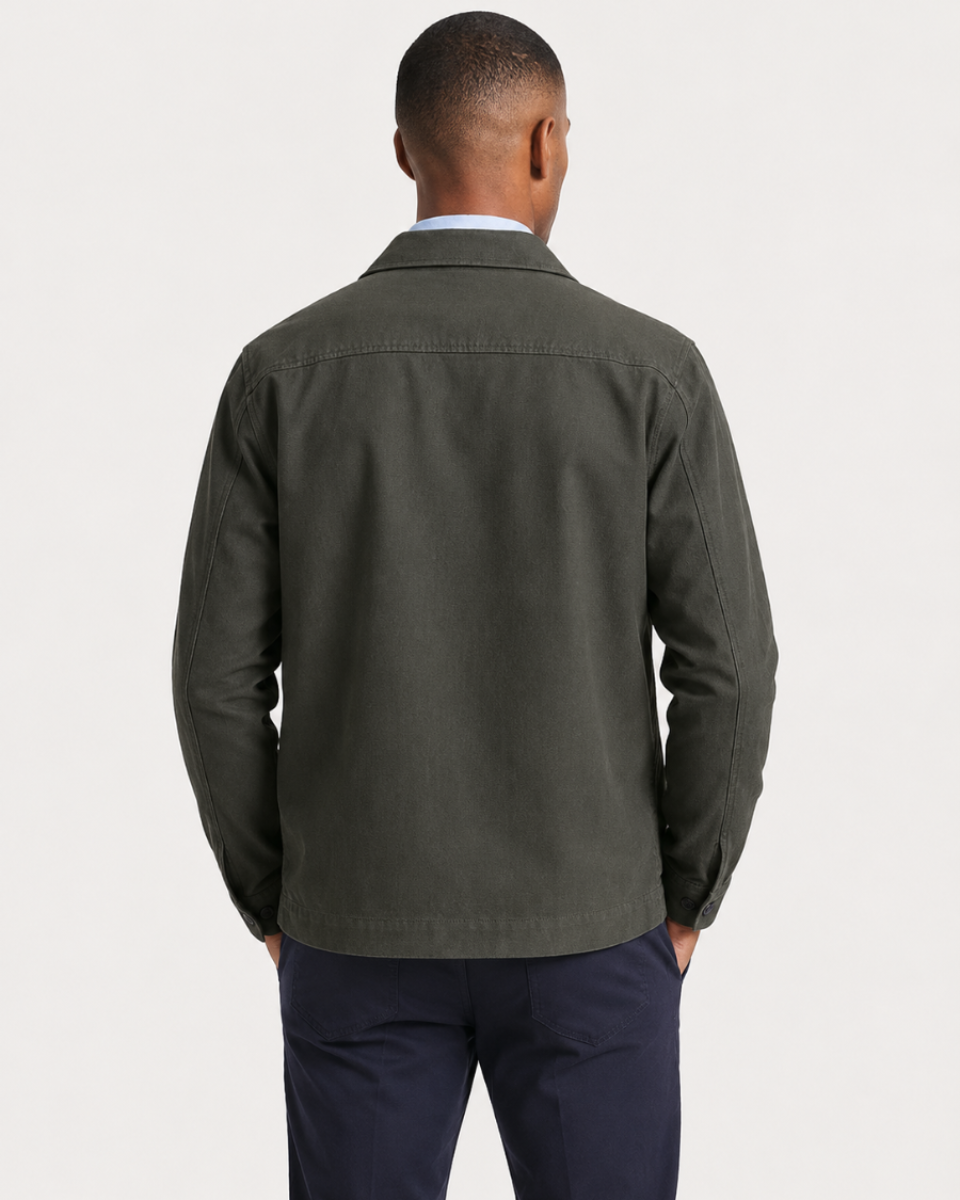 Charles Tyrwhitt Herringbone Overshirt - Khaki Green - LuxxeCoast