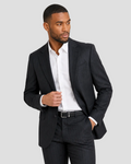 Charles Tyrwhitt Italian Flannel Stripe Suit Jacket - Charcoal Grey