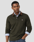 GANT Corduroy Collar Rugger - Dark Moss Green