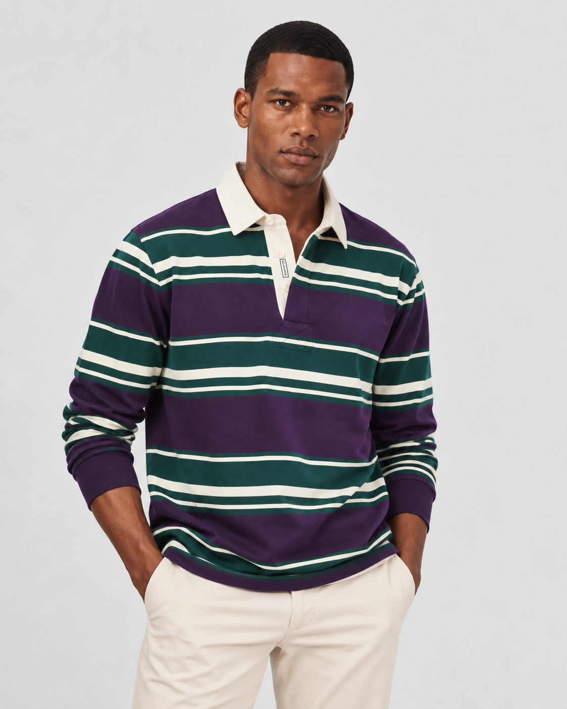 GANT Striped Heavy Rugger - Muscadine Grape