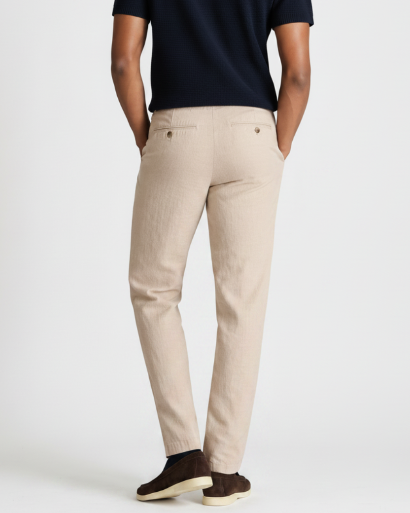 Charles Tyrwhitt Linen Cotton Chinos - Stone