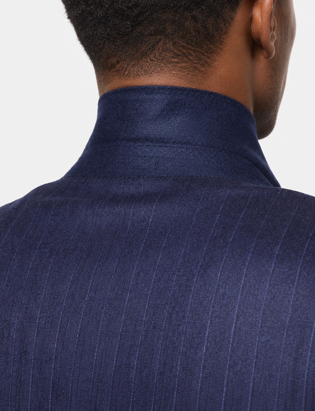 Hawes & Curtis Tailored Fit Dark Blue Stripe 1913 Suit - Super 130s Flannel Wool