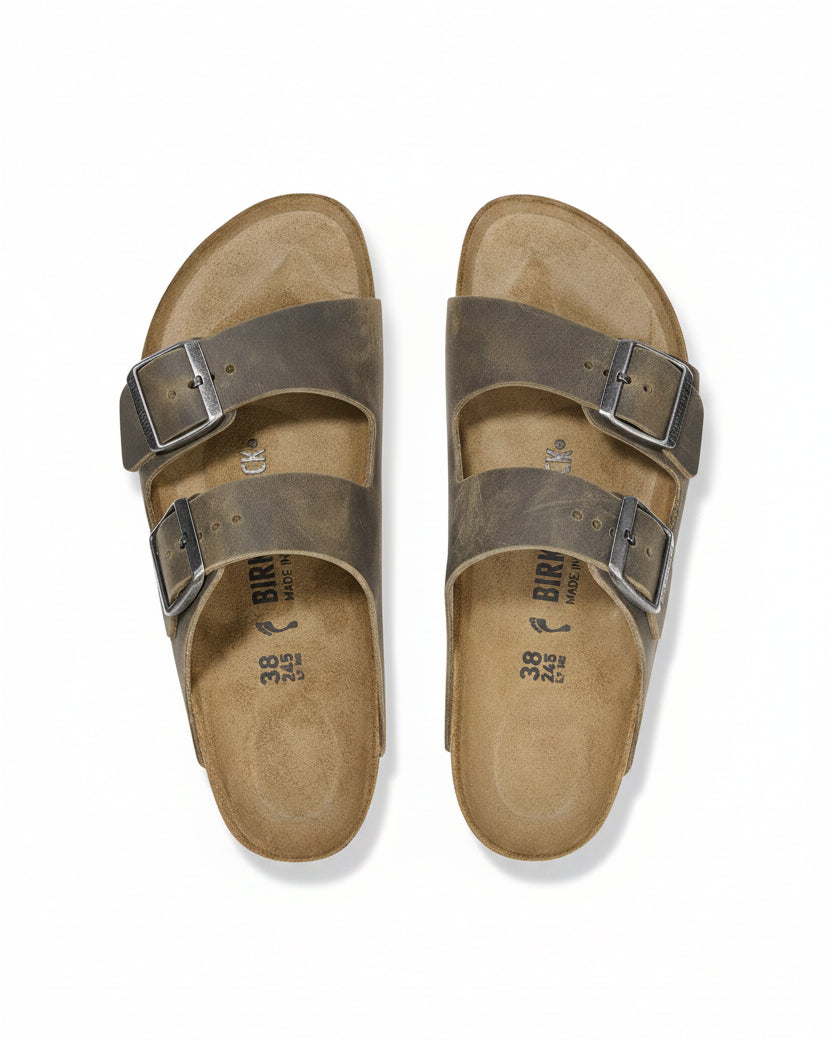 Birkenstock Arizona Oiled Leather - Faded Khaki