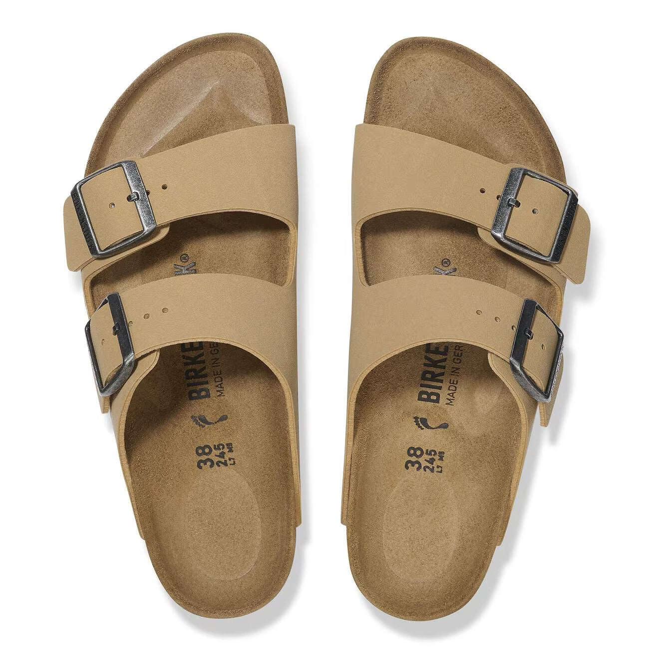 Birkenstock Arizona Birko-Flor Nubuck - Latte Cream