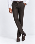 Charles Tyrwhitt Italian Flannel Stripe Suit Trousers - Mocha