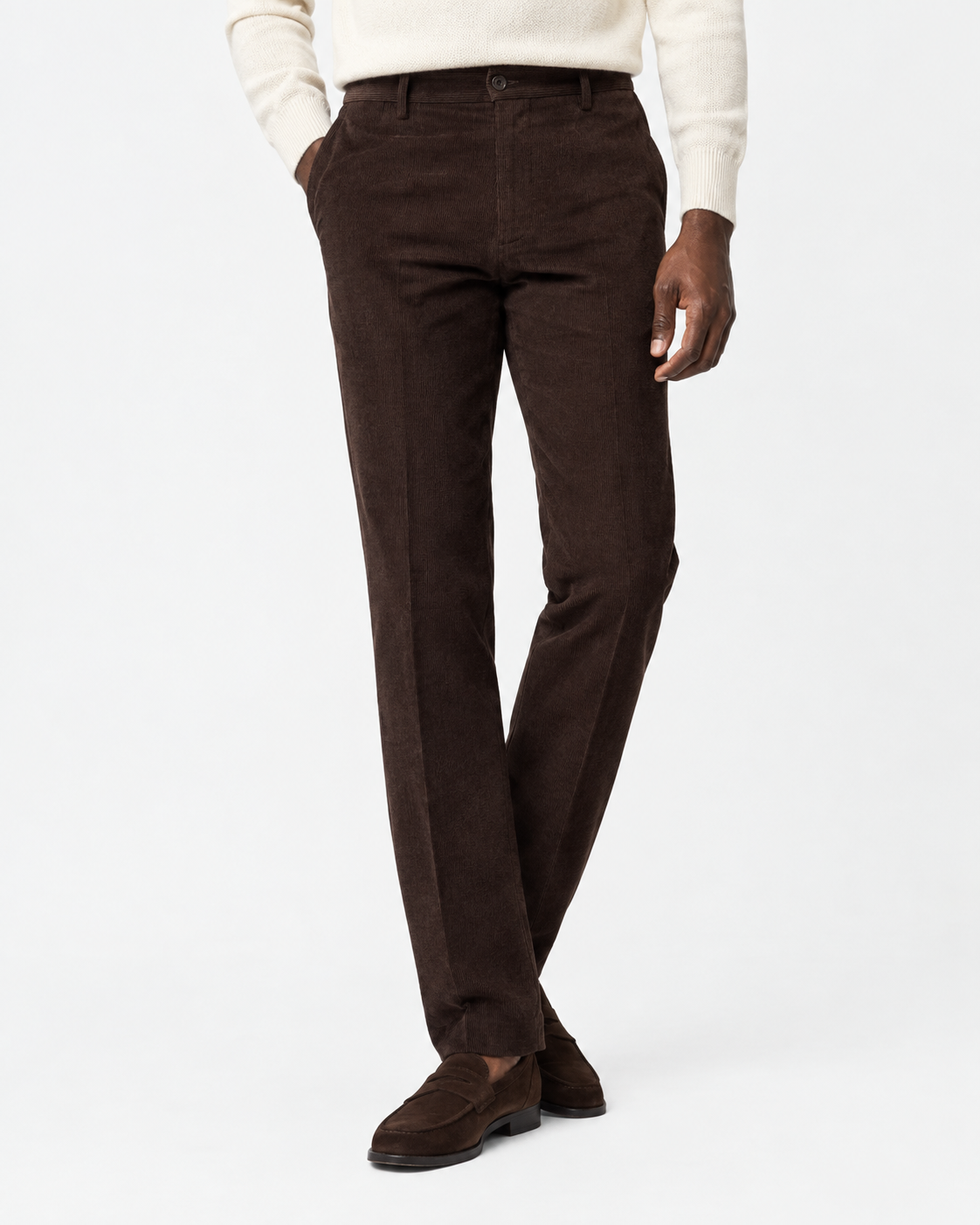 Hawes & Curtis Regular Fit Dark Chocolate Corduroy Trousers