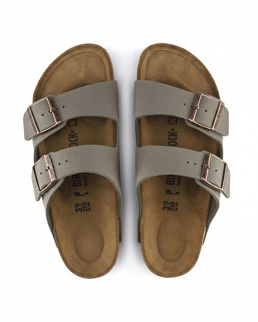 Birkenstock Arizona Birko-Flor Nubuck - Stone