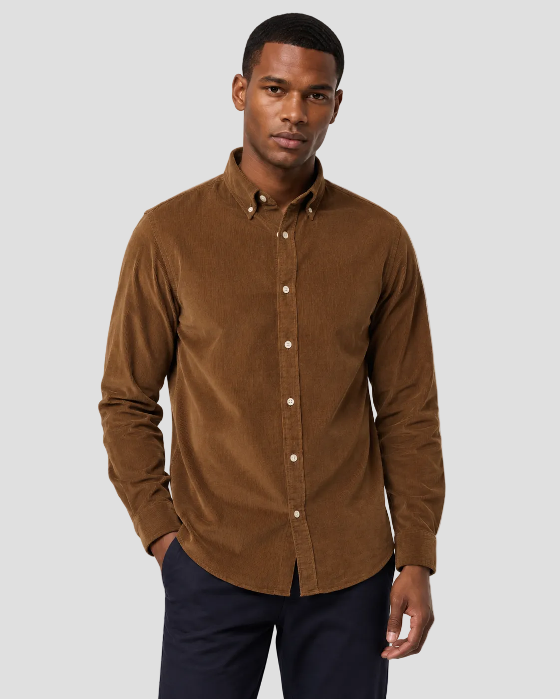 Charles Tyrwhitt Corduroy Stretch Shirt - Tan