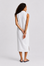 Polo Ralph Lauren Stretch-Cotton Sleeveless Polo Dress - White