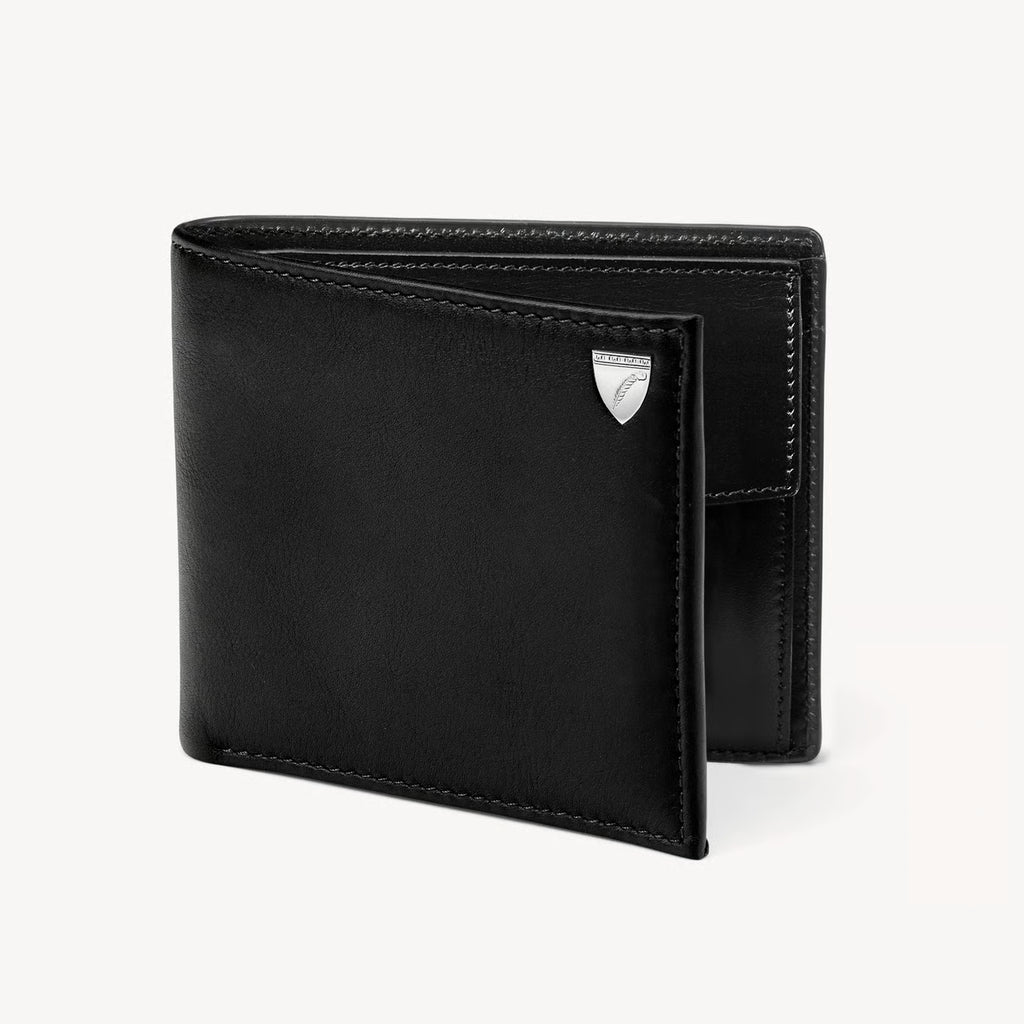 Aspinal of London Billfold Coin Wallet - Smooth Black