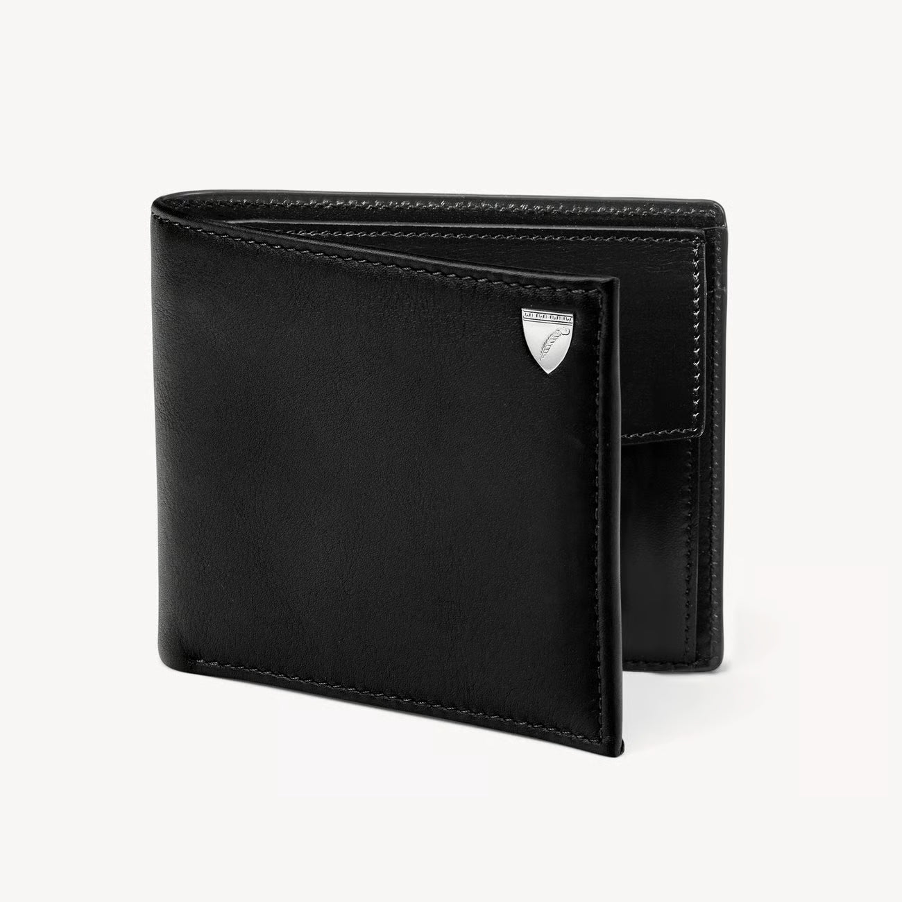 Aspinal of London Billfold Coin Wallet - Smooth Black