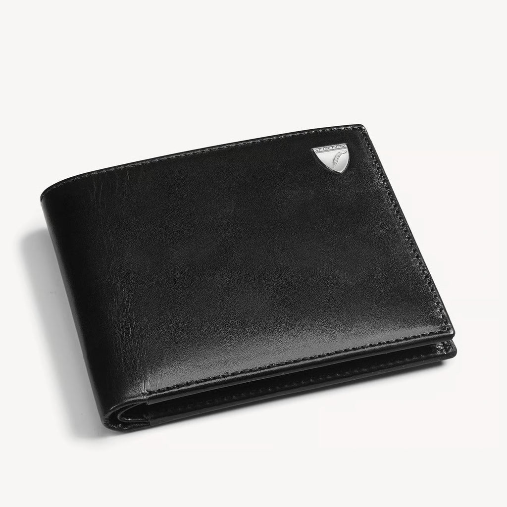 Aspinal of London Billfold Coin Wallet - Smooth Black