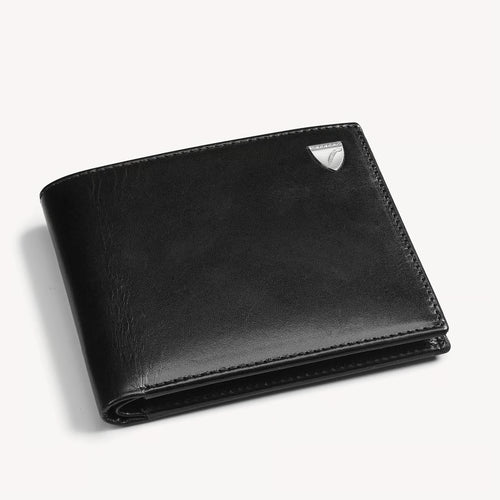 Aspinal of London Billfold Coin Wallet - Smooth Black