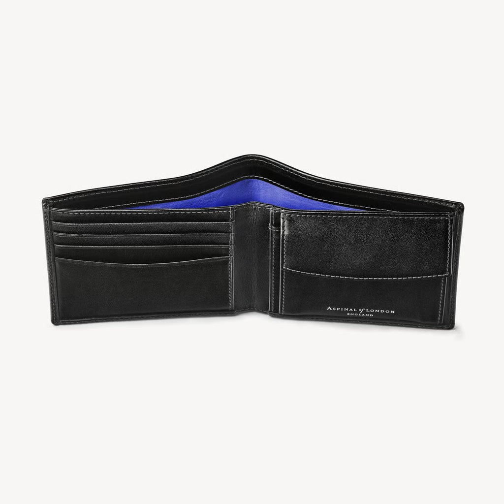 Aspinal of London Billfold Coin Wallet - Smooth Black