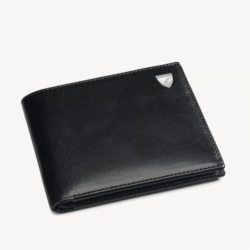 Aspinal of London 8 Card Billfold Wallet - Smooth Black