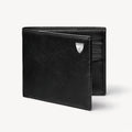 Aspinal of London 8 Card Billfold Wallet - Smooth Black