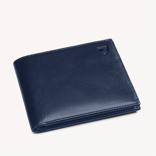 Aspinal of London 8 Card Billfold Wallet - Smooth Navy