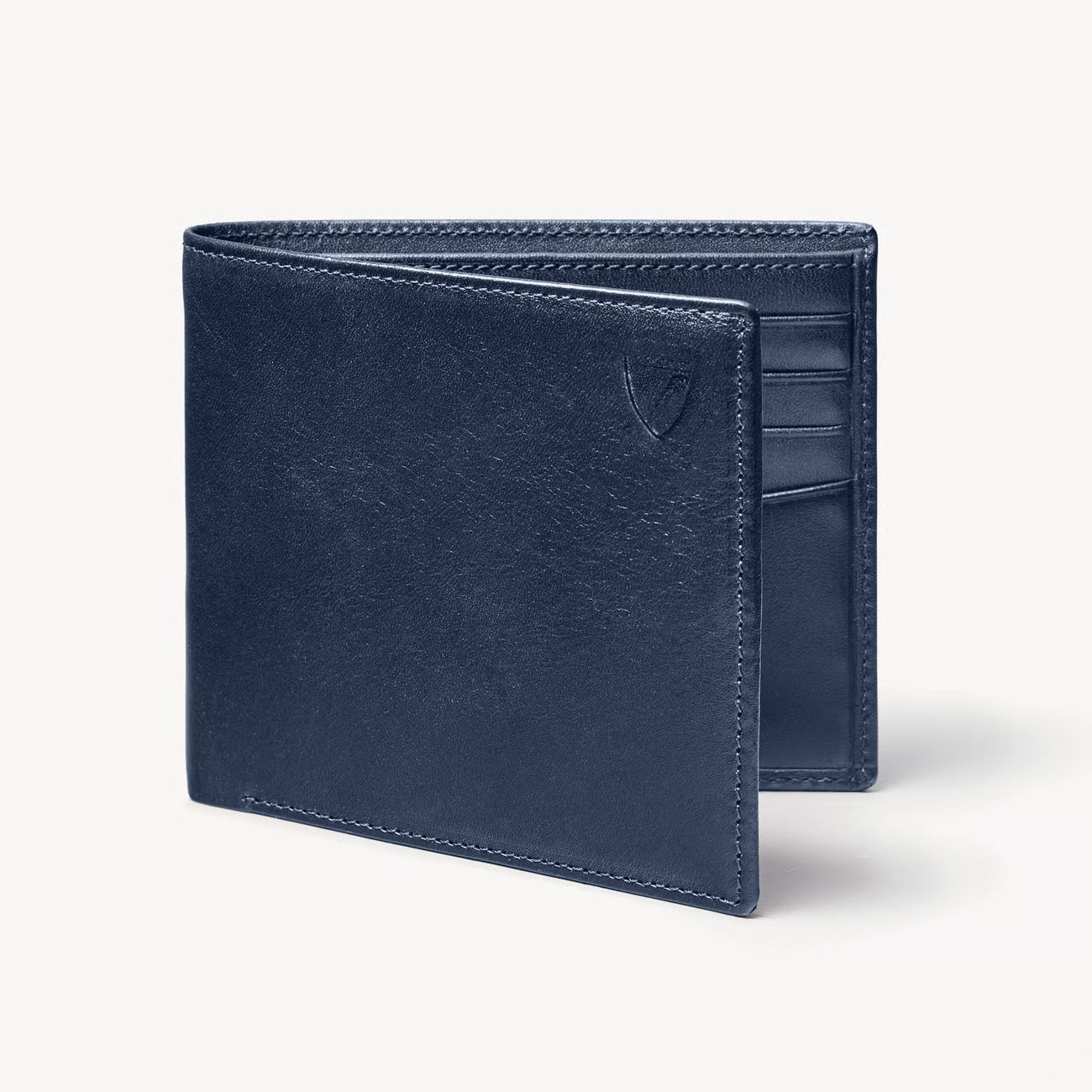 Aspinal of London 8 Card Billfold Wallet - Smooth Navy