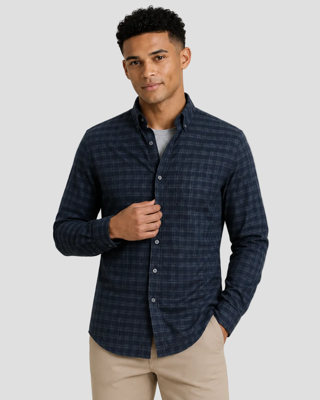 Charles Tyrwhitt Brushed Flannel Shirt - Ink Blue