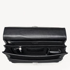Aspinal of London City Leather Briefcase - Black Pebble