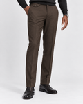 Charles Tyrwhitt Wool Stretch Trousers - Chocolate