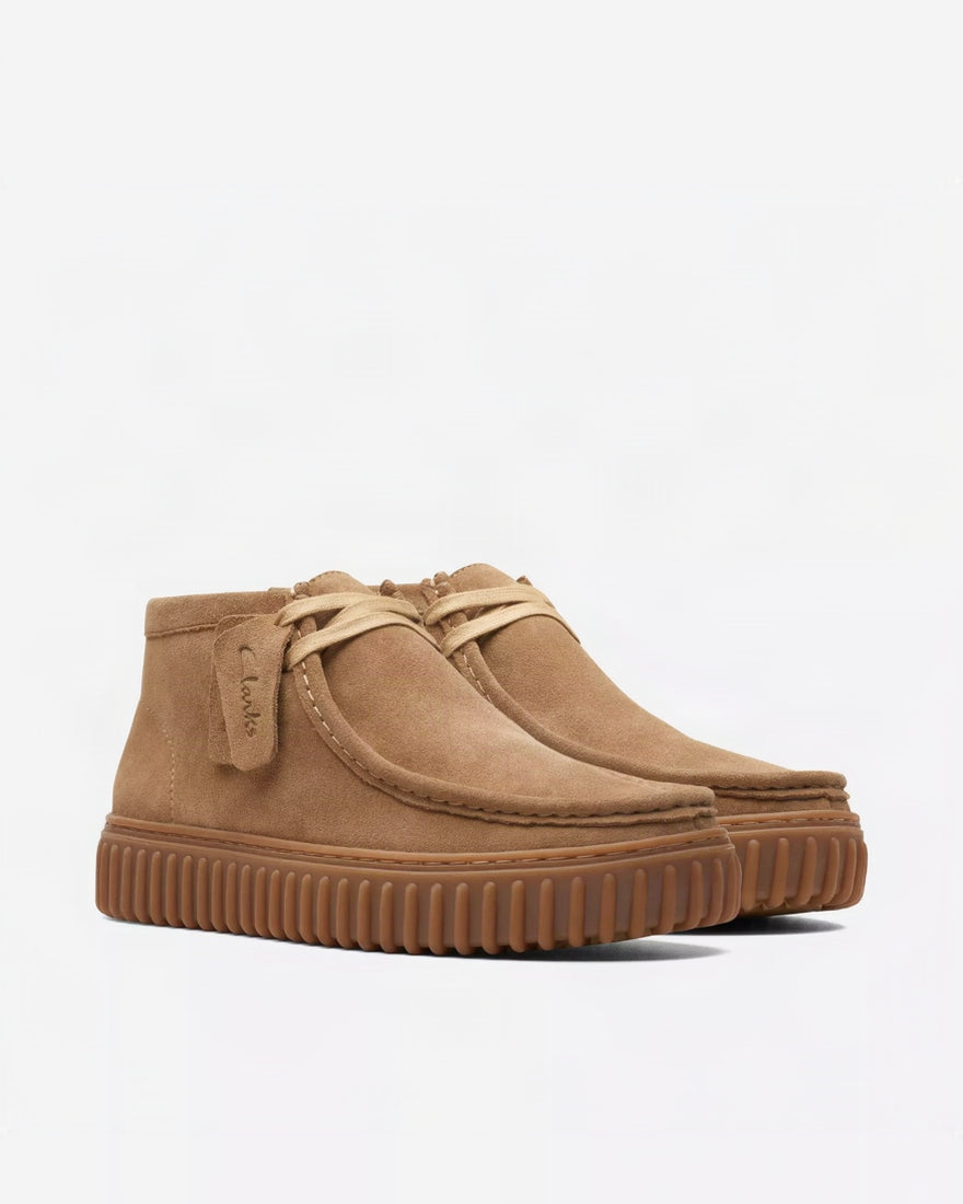 Clarks Torhill Hi Ankle Boot - Dark Tan Suede