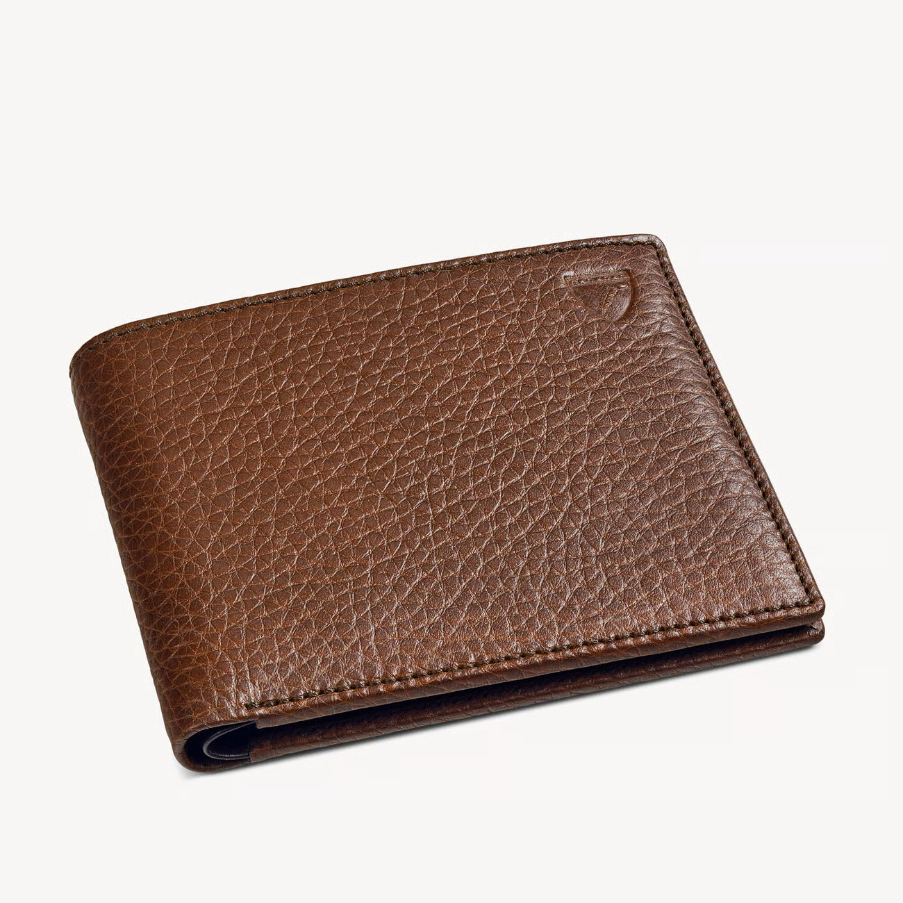 Aspinal of London 8 Card Billfold Wallet - Tobacco Pebble