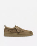 Clarks Polden Moc Lace-up Shoe - Dark Sand Suede