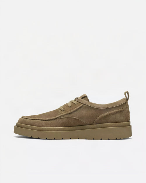 Clarks Polden Moc Lace-up Shoe - Dark Sand Suede