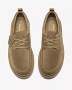 Clarks Polden Moc Lace-up Shoe - Dark Sand Suede