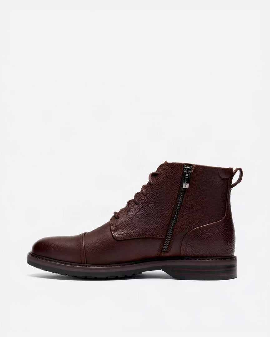 Clarks Aldwin2 Cap - Brown Leather