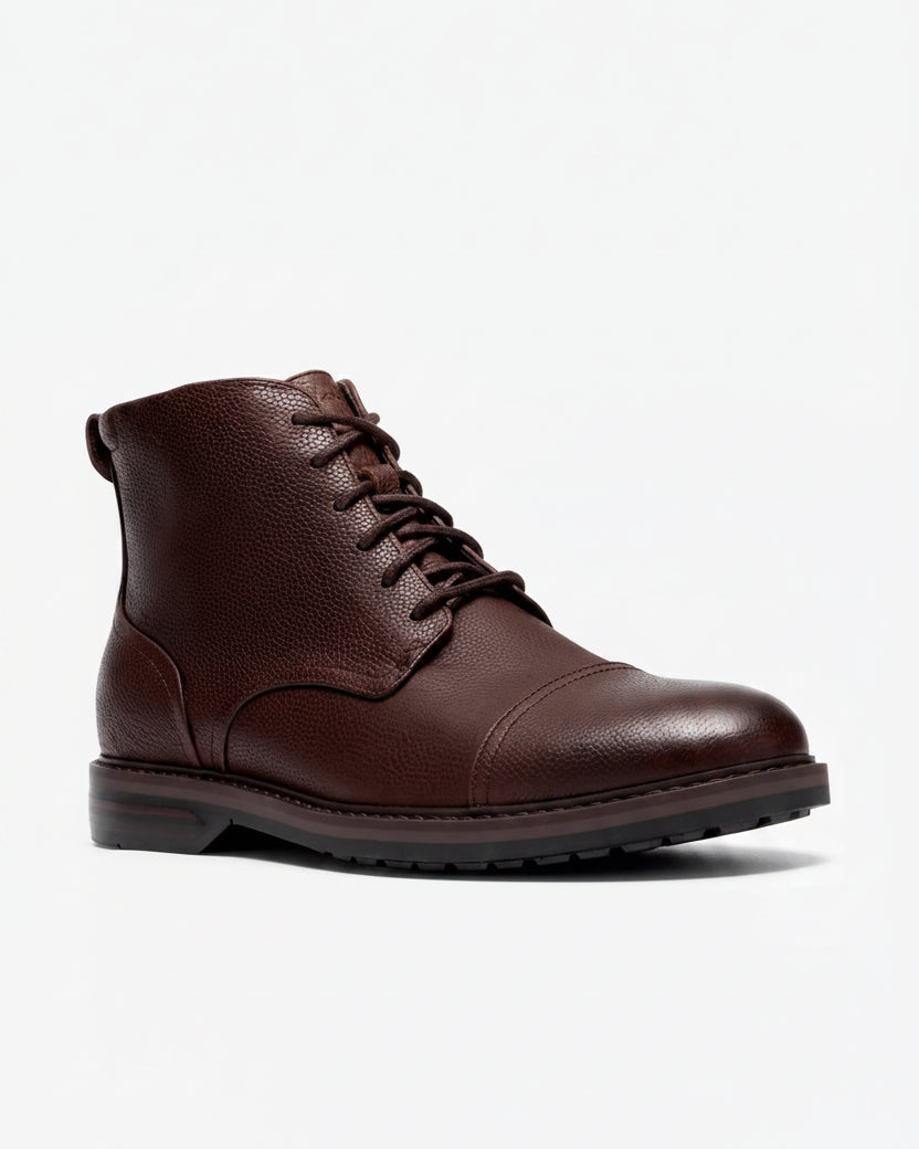Clarks Aldwin2 Cap - Brown Leather
