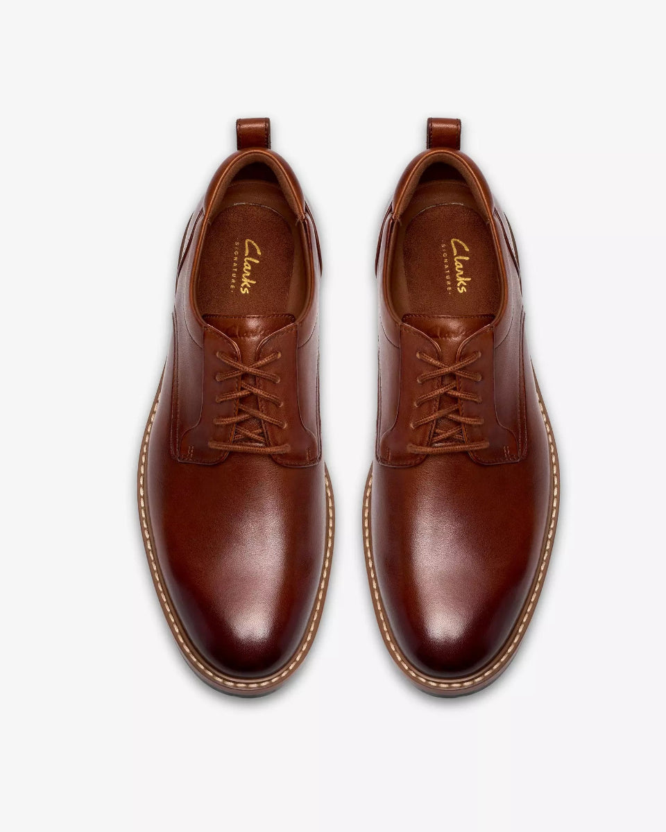 Clarks Aldwin2 Derby – Tan Leather - LuxxeCoast