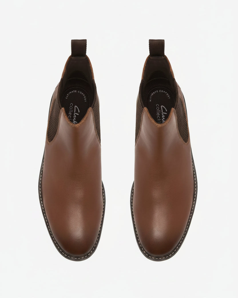 Clarks Jaxen Easy - Dark Tan Leather