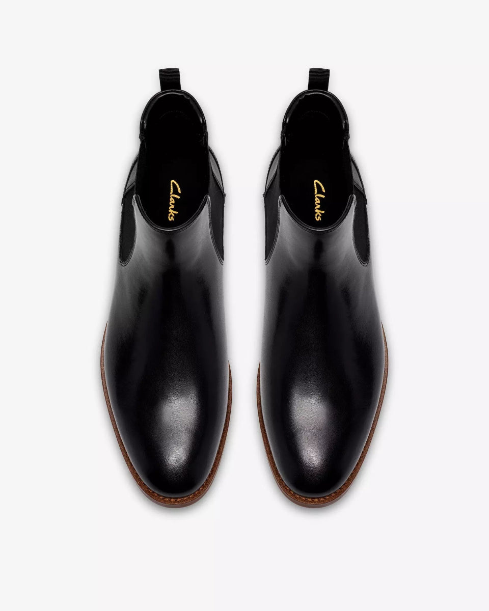 Clarks Bowburn Top – Black Leather - LuxxeCoast