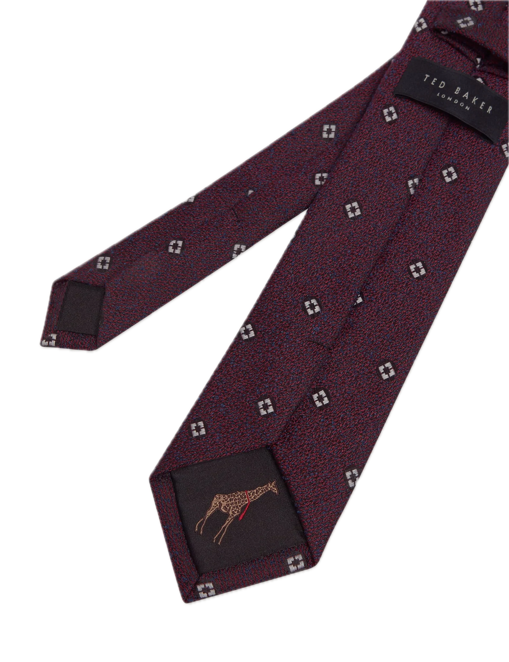 Ted Baker Mini Diamond Boucle Tie – Maroon