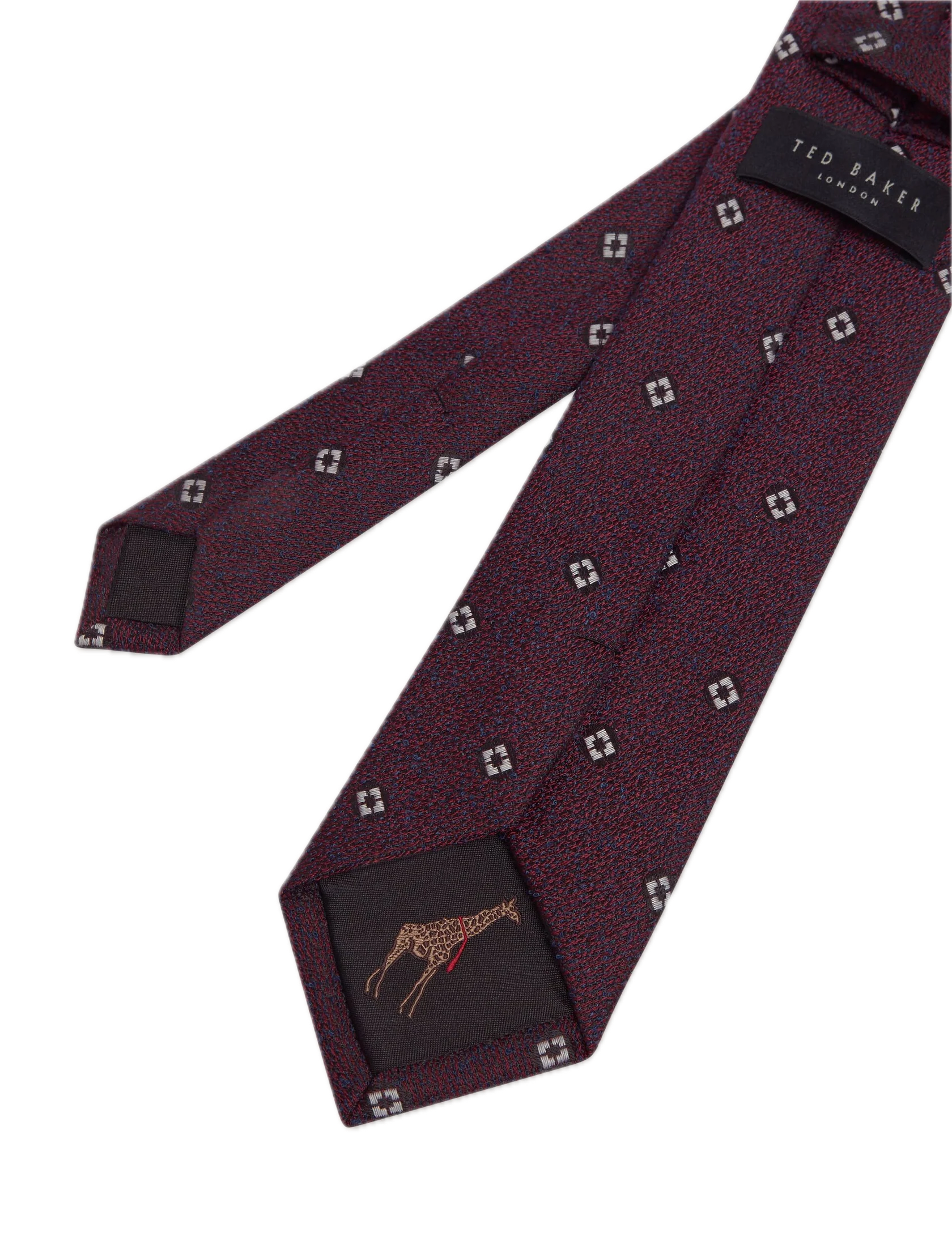 Ted Baker Mini Diamond Boucle Tie – Maroon