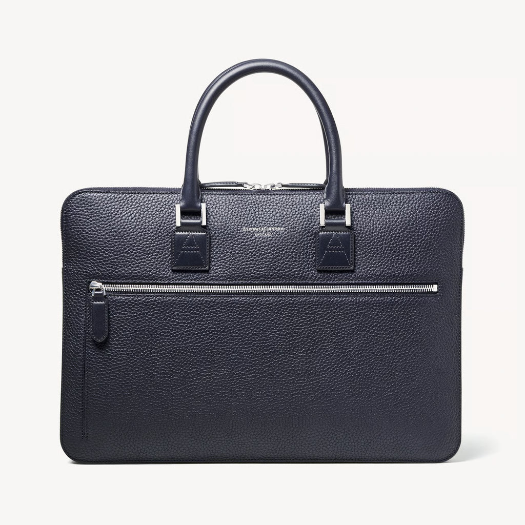 Aspinal of London Connaught Folio - Navy Pebble