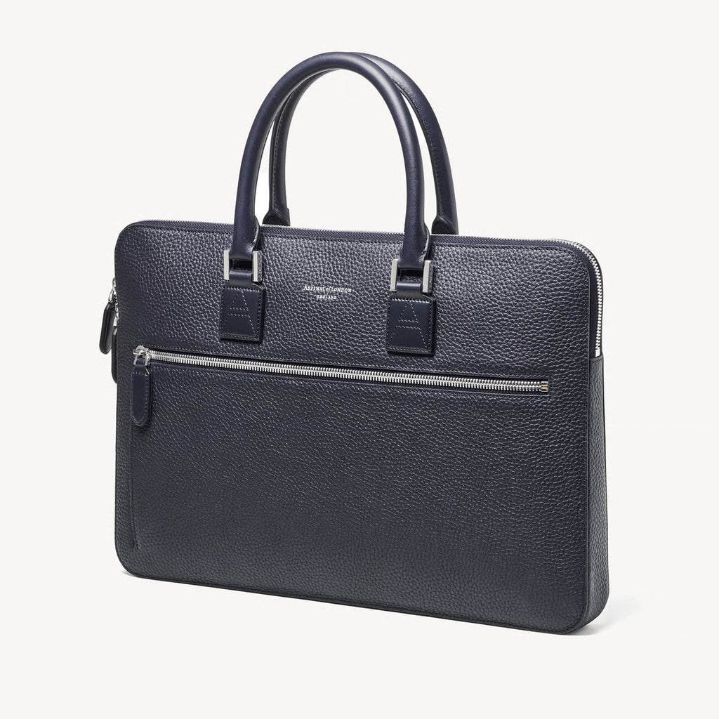 Aspinal of London Connaught Folio - Navy Pebble