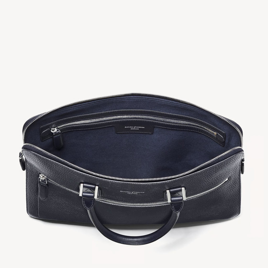 Aspinal of London Connaught Folio - Navy Pebble