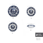 Karaca 24-Piece Stoneware Dinner Set for 6 People – Blue