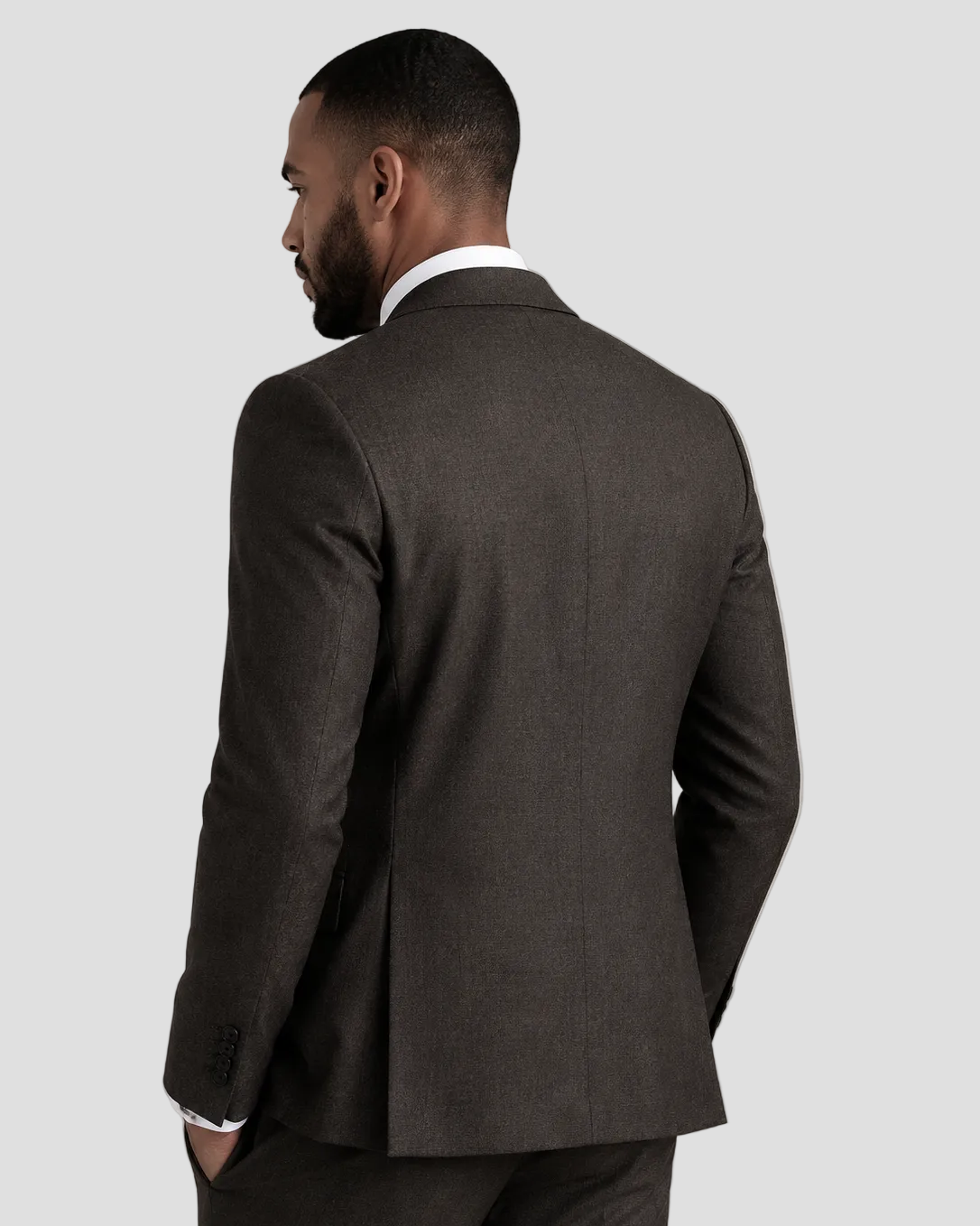 Charles Tyrwhitt Italian Flannel Suit Jacket - Mocha