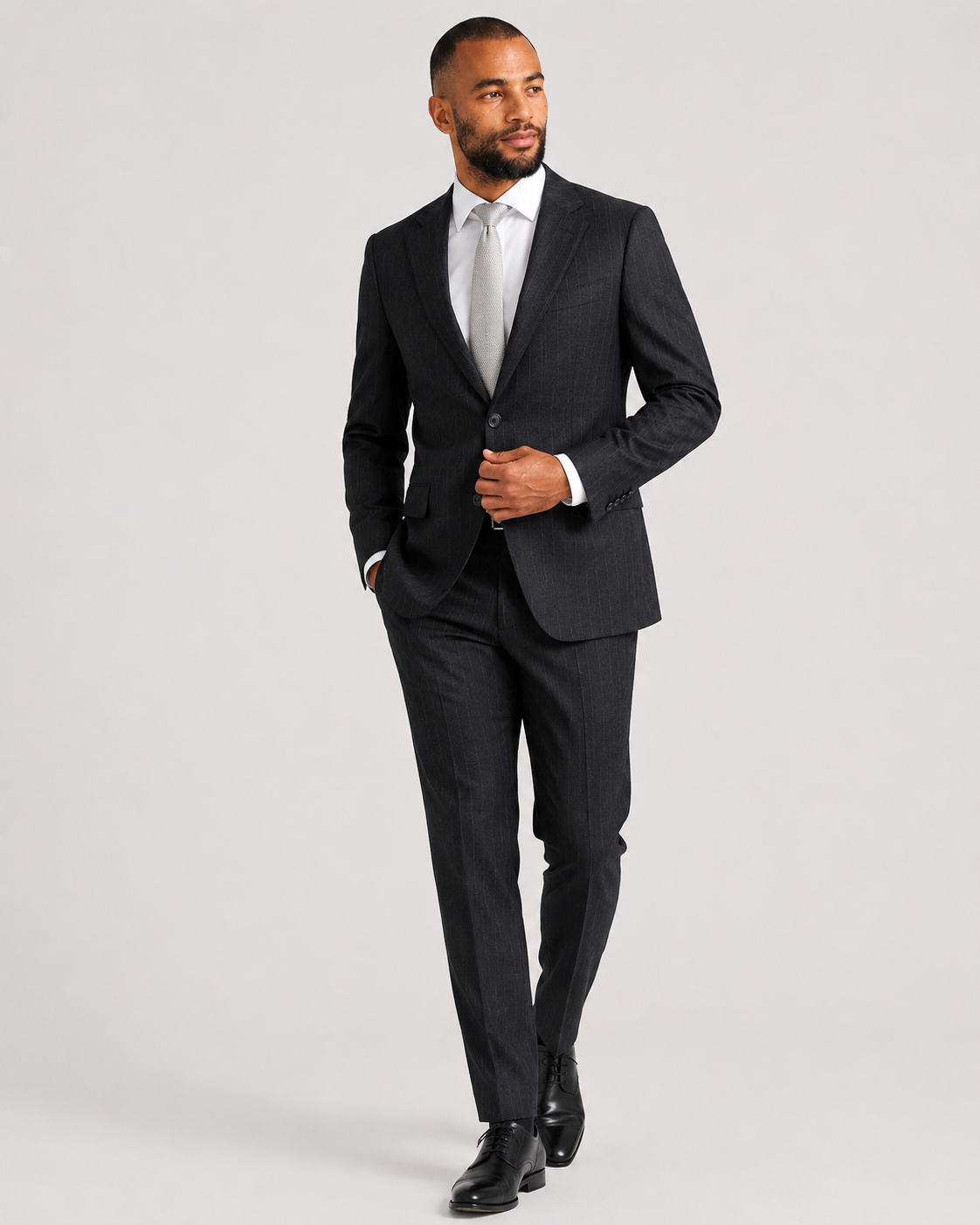 Charles Tyrwhitt Italian Luxury Flannel Suit - Charcoal Grey