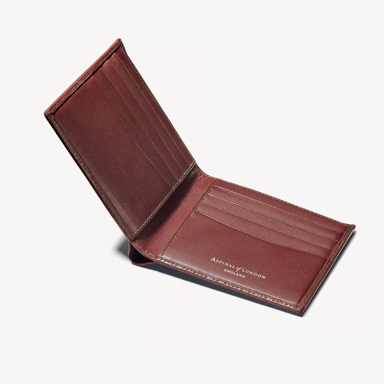 Aspinal of London 8 Card Billfold Wallet - Smooth Cognac