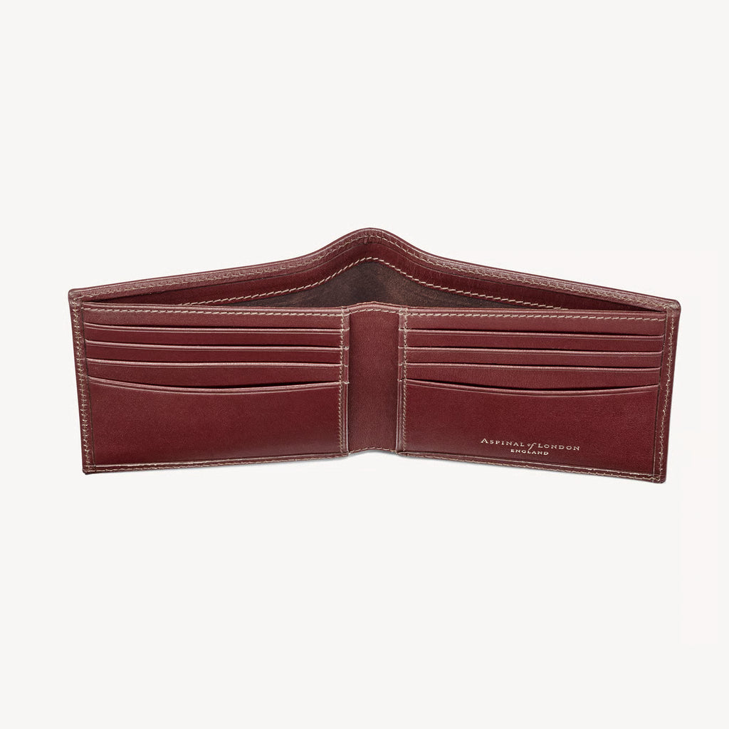 Aspinal of London 8 Card Billfold Wallet - Smooth Cognac
