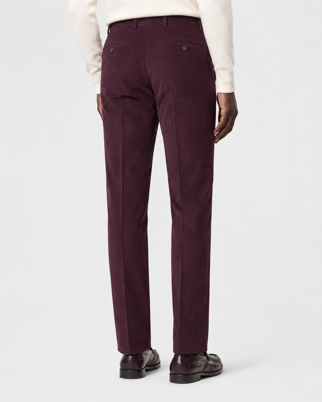Hawes & Curtis Regular Fit Burgundy Corduroy Trousers
