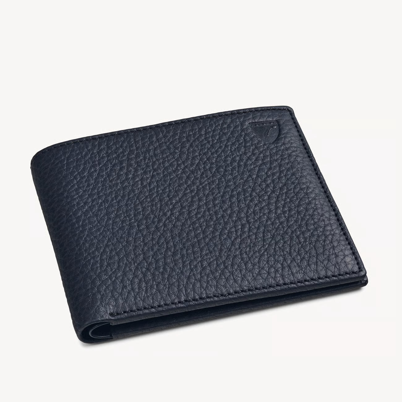 Aspinal of London 8 Card Billfold Wallet - Navy Pebble