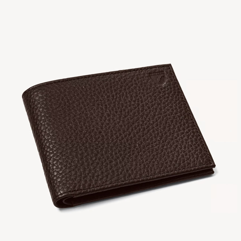 Aspinal of London 8 Card Billfold Wallet - Chocolate Pebble